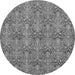 Round Abstract Gray Modern Rug, abs49gry