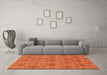 Machine Washable Abstract Orange Modern Area Rugs in a Living Room, wshabs49org