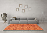 Machine Washable Abstract Orange Modern Rug, wshabs49org