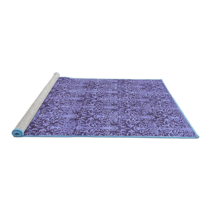 Sideview of Machine Washable Abstract Blue Modern Rug, wshabs49blu