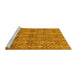 Sideview of Machine Washable Abstract Yellow Modern Rug, wshabs49yw