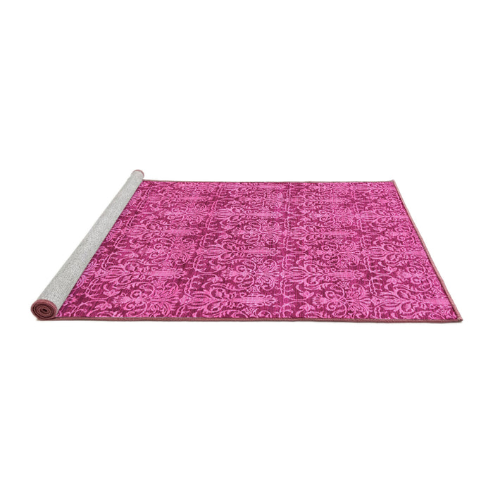 Sideview of Machine Washable Abstract Pink Modern Rug, wshabs49pnk
