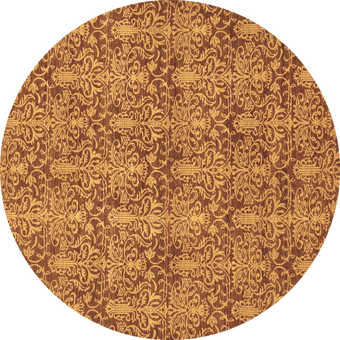 Round Abstract Brown Modern Rug, abs49brn