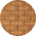 Round Machine Washable Abstract Brown Modern Rug, wshabs49brn