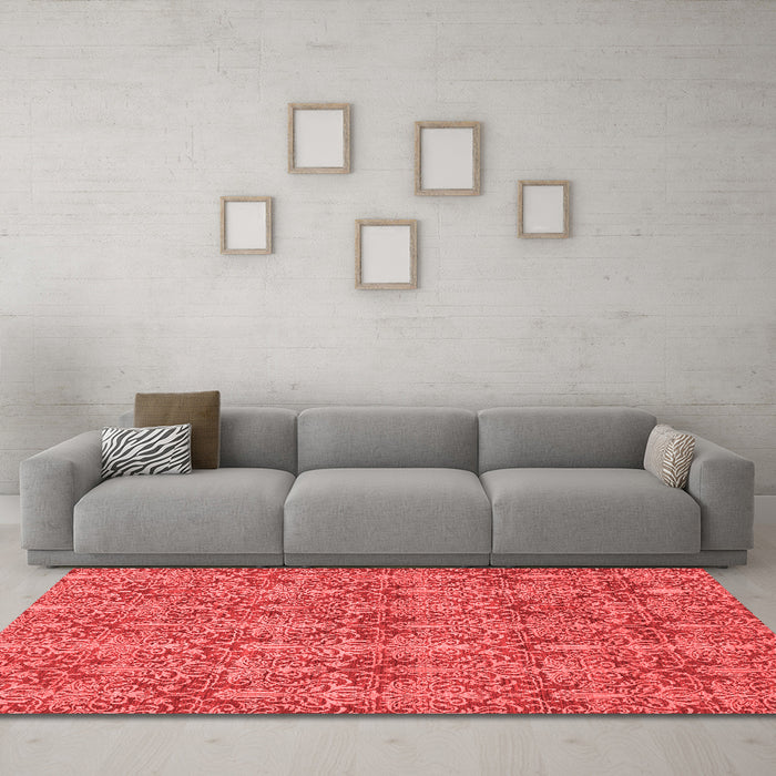 Modern Red Washable Rugs
