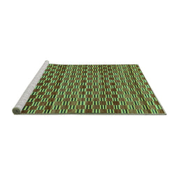 Sideview of Machine Washable Abstract Turquoise Modern Area Rugs, wshabs4turq