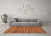 Machine Washable Abstract Brown Modern Rug in a Living Room,, wshabs4brn