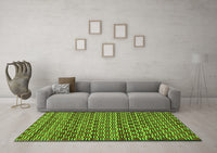 Machine Washable Abstract Green Modern Rug, wshabs4grn