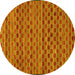 Round Machine Washable Abstract Yellow Modern Rug, wshabs4yw