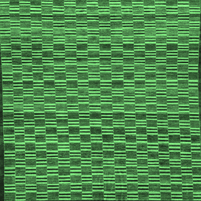 Square Machine Washable Abstract Emerald Green Modern Area Rugs, wshabs4emgrn