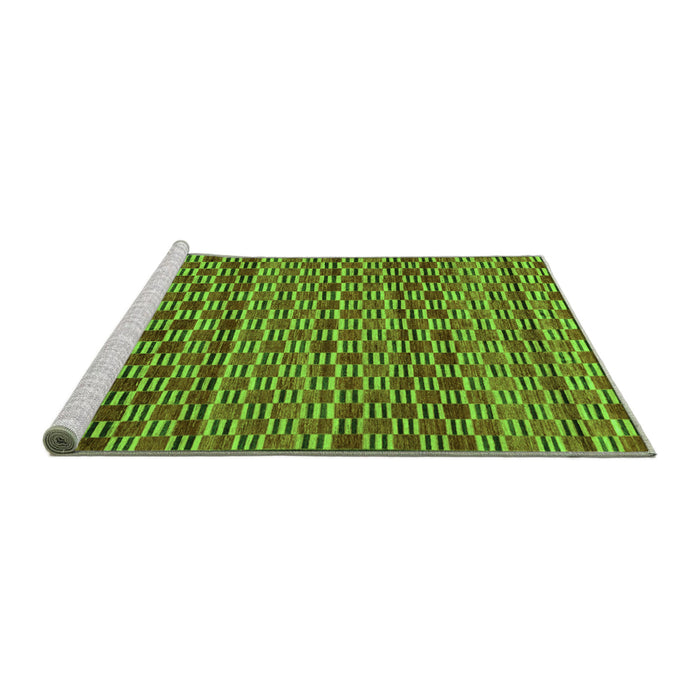 Sideview of Machine Washable Abstract Green Modern Area Rugs, wshabs4grn