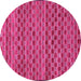 Round Machine Washable Abstract Pink Modern Rug, wshabs4pnk