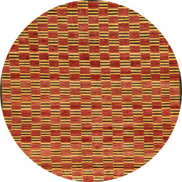 Round Abstract Red Modern Rug, abs4