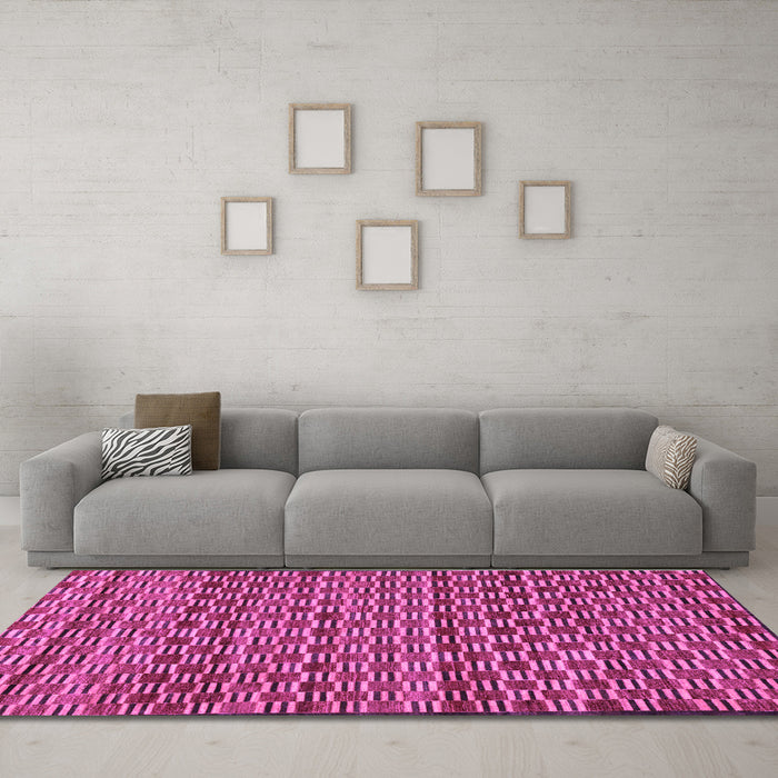 Machine Washable Abstract Purple Modern Area Rugs in a Living Room, wshabs4pur