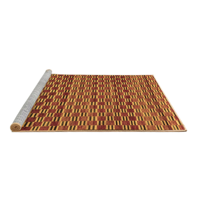 Sideview of Machine Washable Abstract Brown Modern Rug, wshabs4brn
