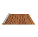 Sideview of Machine Washable Abstract Brown Modern Rug, wshabs4brn