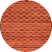 Round Machine Washable Abstract Orange Modern Area Rugs, wshabs4org