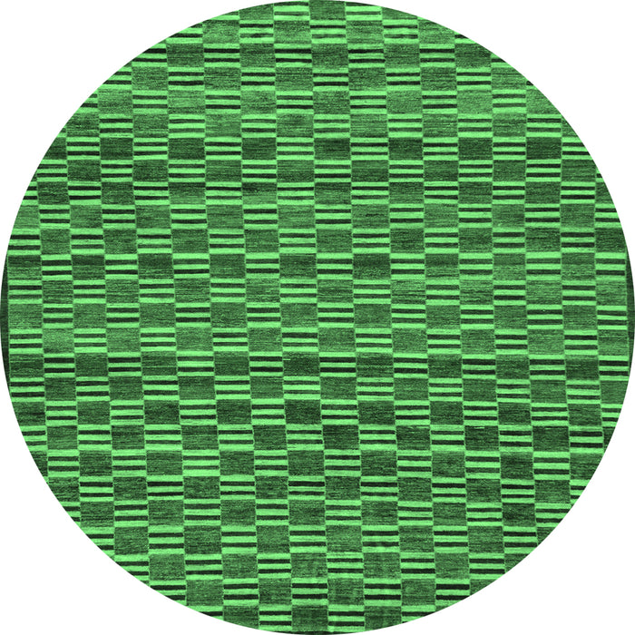 Round Abstract Emerald Green Modern Rug, abs4emgrn