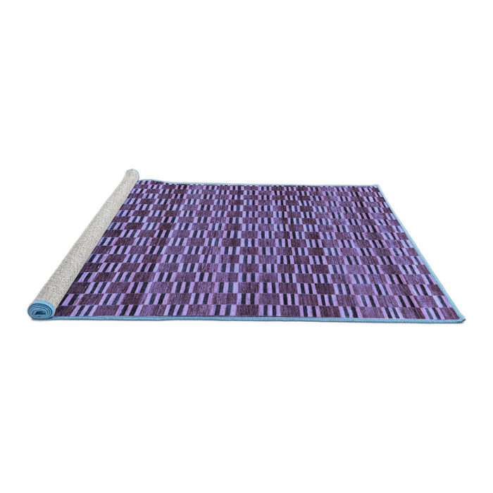 Sideview of Machine Washable Abstract Blue Modern Rug, wshabs4blu