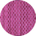 Round Machine Washable Abstract Purple Modern Area Rugs, wshabs4pur