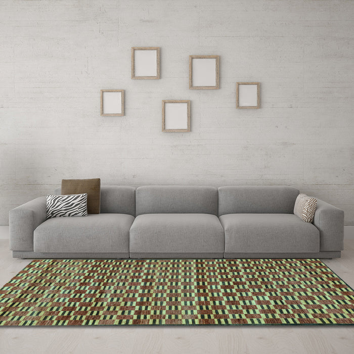 Machine Washable Abstract Light Blue Modern Rug in a Living Room, wshabs4lblu