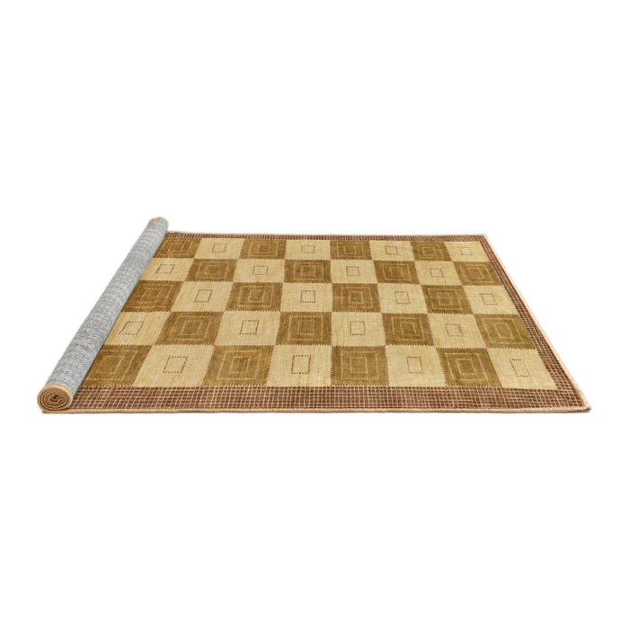 Sideview of Machine Washable Abstract Orange Rug, wshabs5