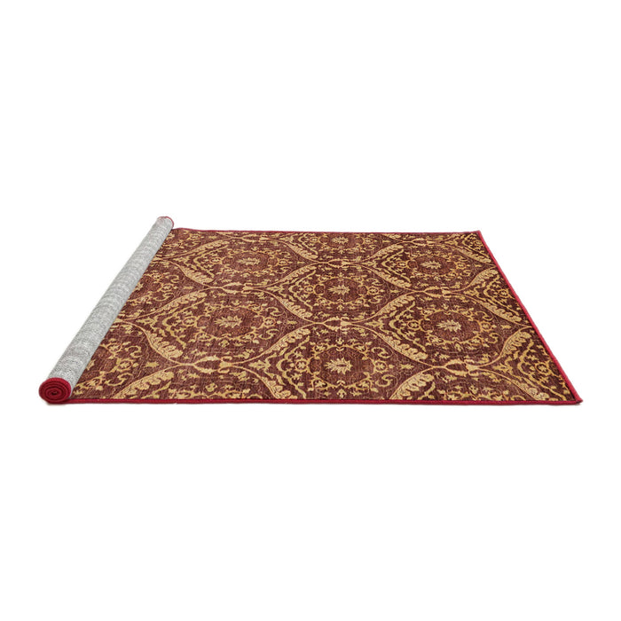 Sideview of Machine Washable Abstract Tomato Red Rug, wshabs50