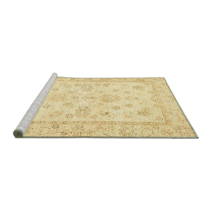 Sideview of Machine Washable Abstract Gold Rug, wshabs500