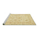 Sideview of Machine Washable Abstract Gold Rug, wshabs500