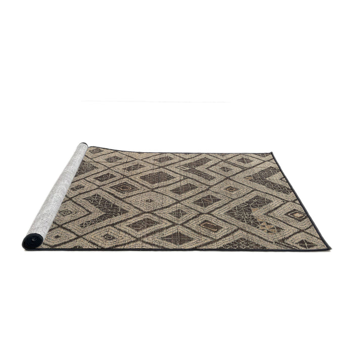 Sideview of Machine Washable Abstract Coffee Brown Rug, wshabs5000