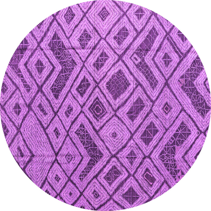Round Machine Washable Abstract Purple Modern Area Rugs, wshabs5000pur