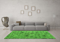 Machine Washable Abstract Green Modern Rug, wshabs5000grn