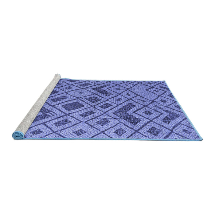 Sideview of Machine Washable Abstract Blue Modern Rug, wshabs5000blu