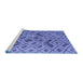 Sideview of Machine Washable Abstract Blue Modern Rug, wshabs5000blu