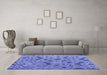 Machine Washable Abstract Blue Modern Rug in a Living Room, wshabs5000blu