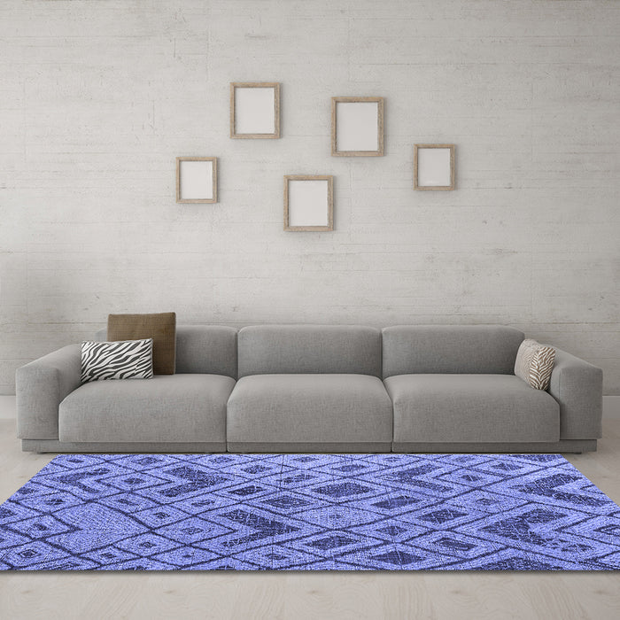 Machine Washable Abstract Blue Modern Rug in a Living Room, wshabs5000blu