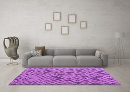 Machine Washable Abstract Purple Modern Area Rugs in a Living Room, wshabs5000pur