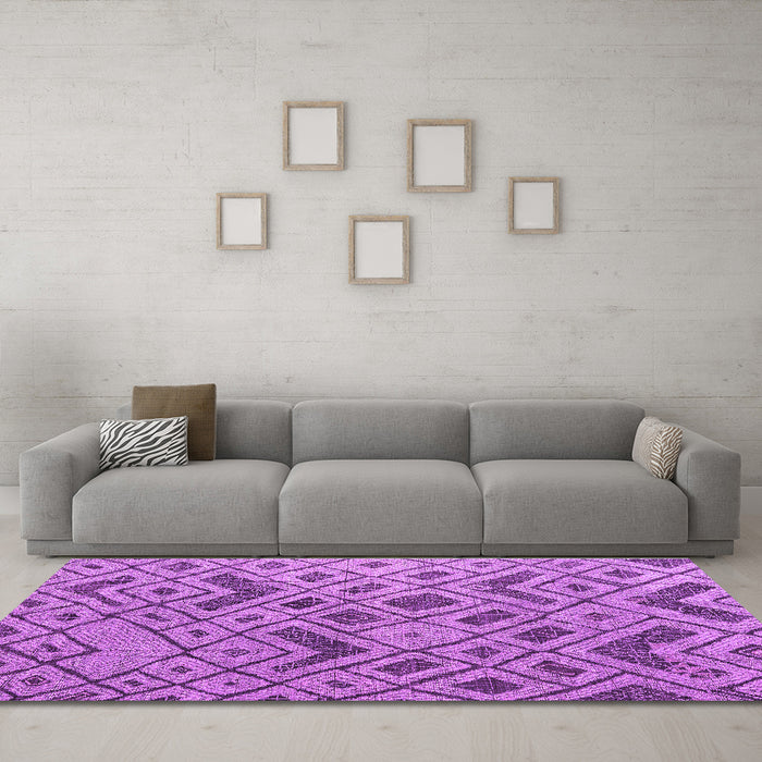Machine Washable Abstract Purple Modern Area Rugs in a Living Room, wshabs5000pur
