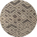 Round Machine Washable Abstract Coffee Brown Rug, wshabs5000