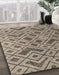 Abstract Coffee Brown Modern Rug in Family Room, abs5000