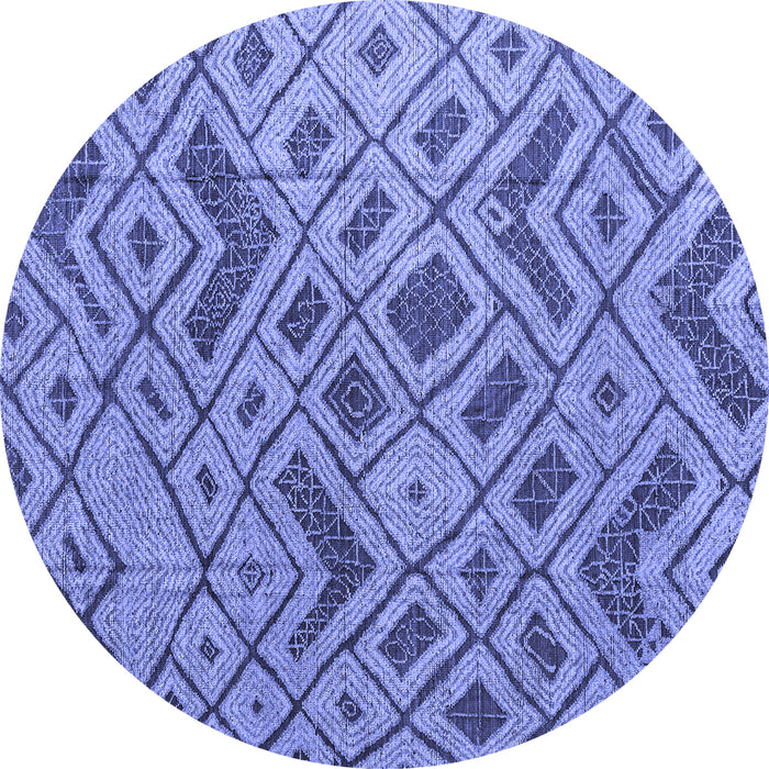Round Abstract Blue Modern Rug, abs5000blu