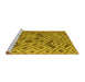 Sideview of Machine Washable Abstract Yellow Modern Rug, wshabs5000yw