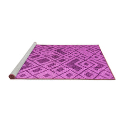 Sideview of Machine Washable Abstract Pink Modern Rug, wshabs5000pnk