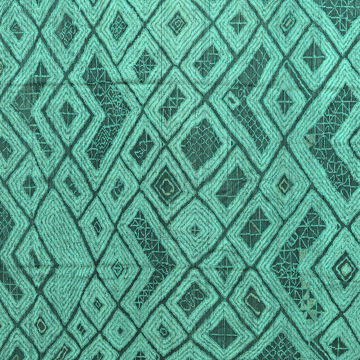 Square Machine Washable Abstract Turquoise Modern Area Rugs, wshabs5000turq