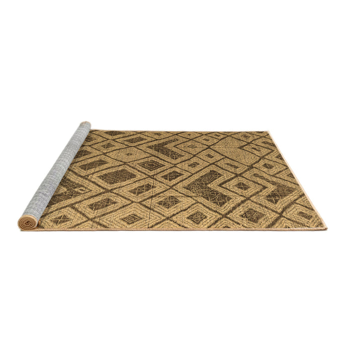 Sideview of Machine Washable Abstract Brown Modern Rug, wshabs5000brn