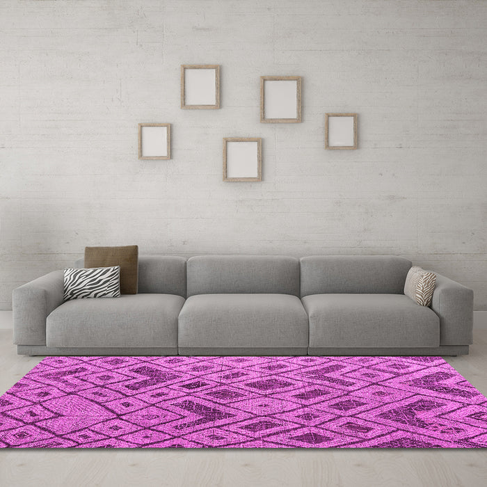 Machine Washable Abstract Pink Modern Rug in a Living Room, wshabs5000pnk