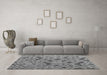 Machine Washable Abstract Gray Modern Rug in a Living Room,, wshabs5000gry