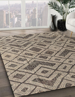 Machine Washable Abstract Coffee Brown Rug in a Family Room, wshabs5000