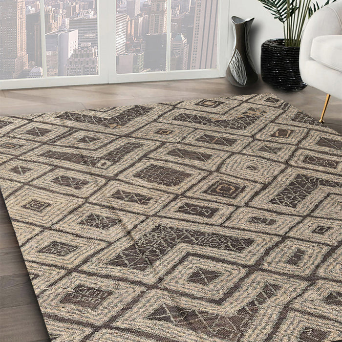Machine Washable Abstract Coffee Brown Rug in a Family Room, wshabs5000