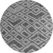 Round Machine Washable Abstract Gray Modern Rug, wshabs5000gry